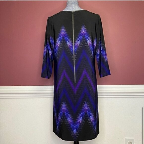 Tahari ASL purple long sleeve dress - Picture 2 of 4